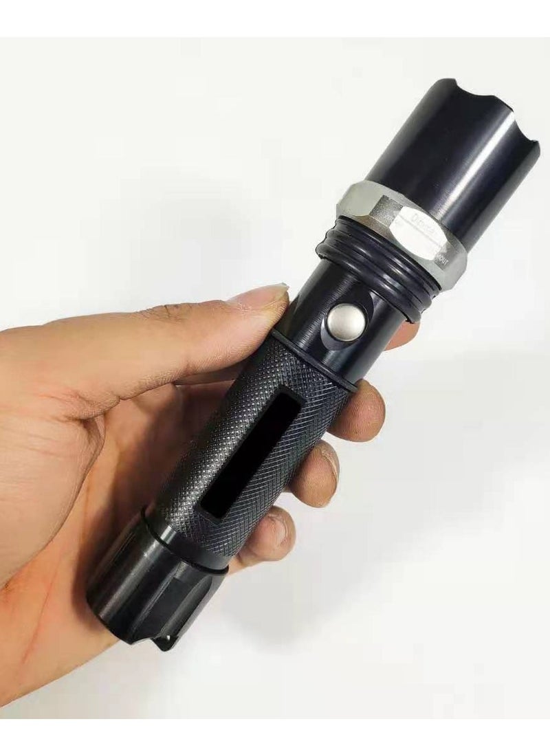 EXCLIFE Multifunctional household portable flashlight LED rechargeable zoom aluminum alloy outdoor waterproof strong light flashlight - Image 3