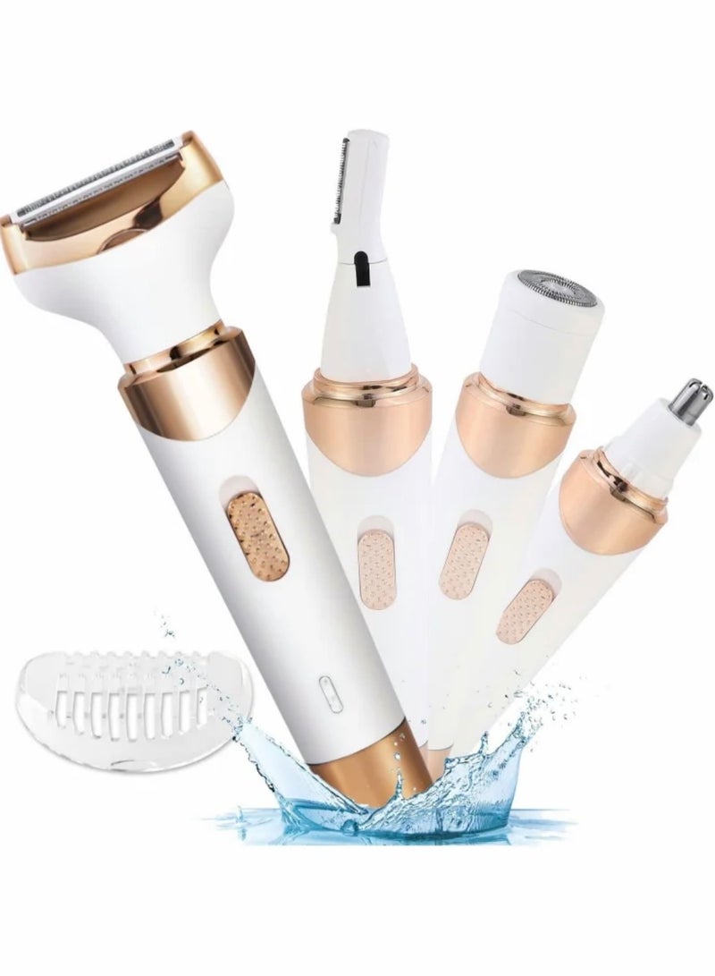 Electric Razor for Women Bikini Trimmer, Women's Shaver Cordless 4 in 1 Wet and Dry, Shaver for face, Legs and underarms, Replaceable Trimmer Head, Micro USB Rechargeable - Image 1