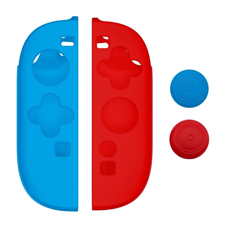 Switch 2 Protective Case: Red + Blue Hard Shell - Dual Tempered Glass Screen Protectors + Storage Organizer Bag for Nintendo Switch 2 2025 Model