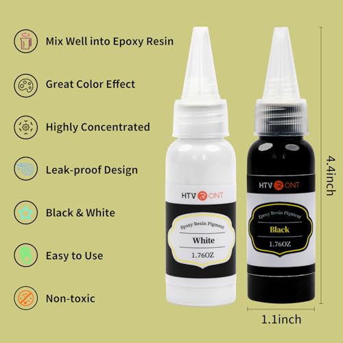 HTVRONT Black and White Resin Pigment Paste - 3.52oz/100ml Concentrated Opaque Paste for Epoxy Resin, Creates Cells & Lacing - Image 3