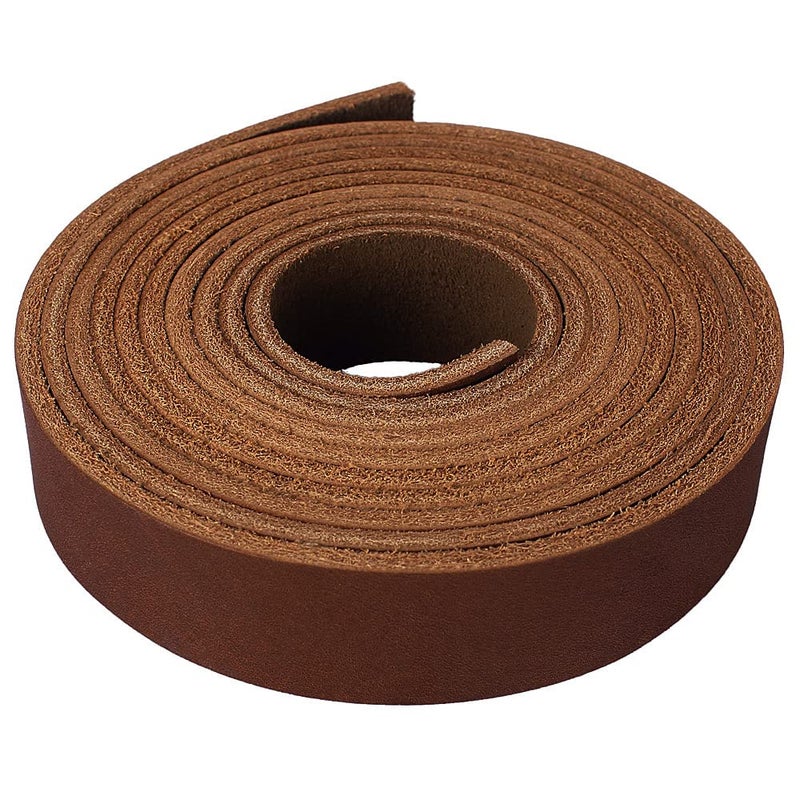 LolliBeads TM Genuine Leather Strap Leather Strip 34 Inch Wide and 72 Inches Long Brown