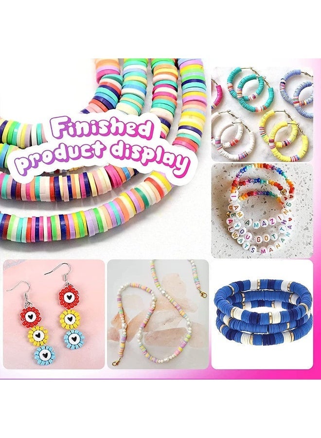 ECVV 25000 PCS Clay Beads Bracelet Making Kit, 24 Styles Fruit Flower Polymer Clay Beads Smiley Face Animals Star Rainbow Polymer Beads for Jewelry Lovers - Image 4