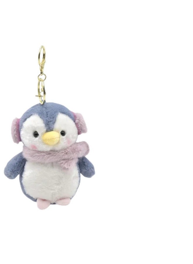 AMYCAUR Pen-guin Keychain for Girls, Accessories Keyring Purse Backpack Car Charms for Kids Gifts, Double Pendant Home Key, Cute Mini Soft Teddy Bear Keychain Keyrings 1pcs (Free Zip Pouch) - Image 1