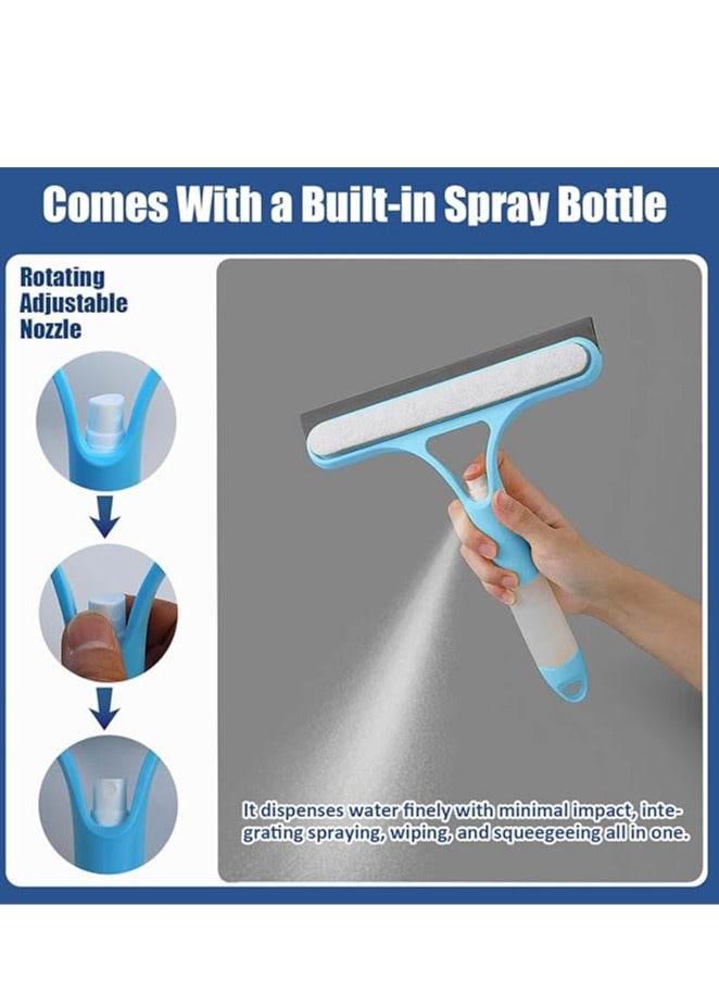 2-piece 3-in-1 Window Cleaning Tool – Spray Bottle, Scrubber & Silicone Squeegee for Glass, Mirrors & Shower Doors - Image 2