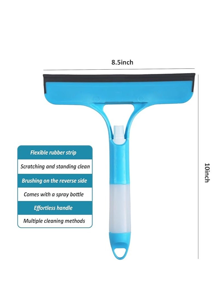 2-piece 3-in-1 Window Cleaning Tool – Spray Bottle, Scrubber & Silicone Squeegee for Glass, Mirrors & Shower Doors - Image 3