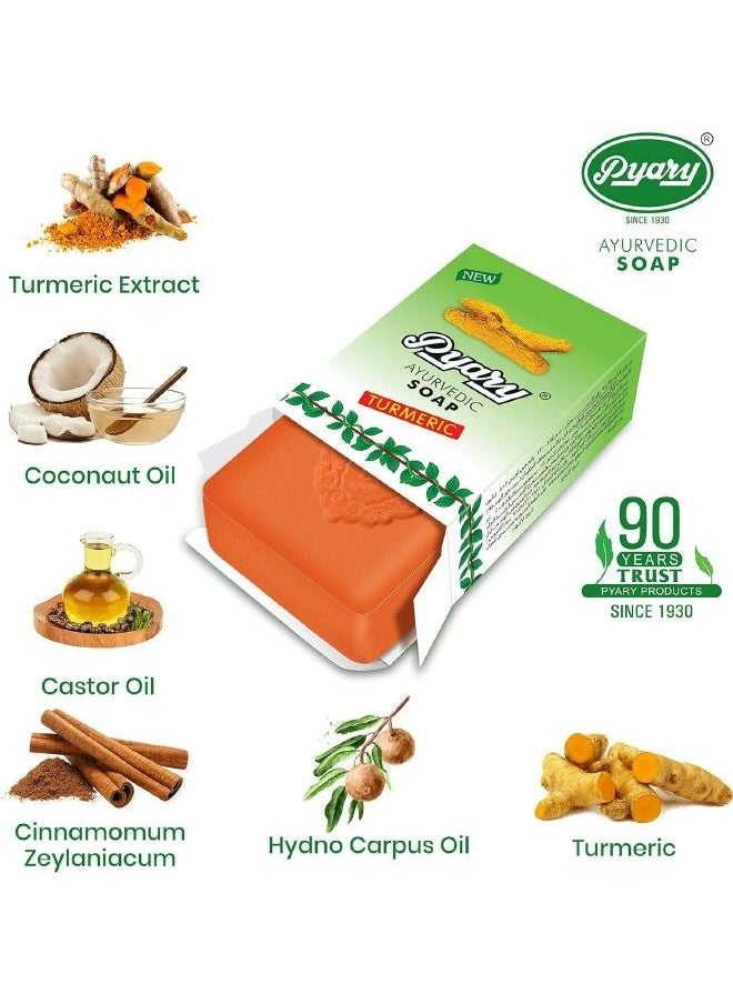 Pyary Pyary All Natural Handmade Ayurvedic Vegetarian Turmeric Soap 75g (Pack of 6)  - Image 4