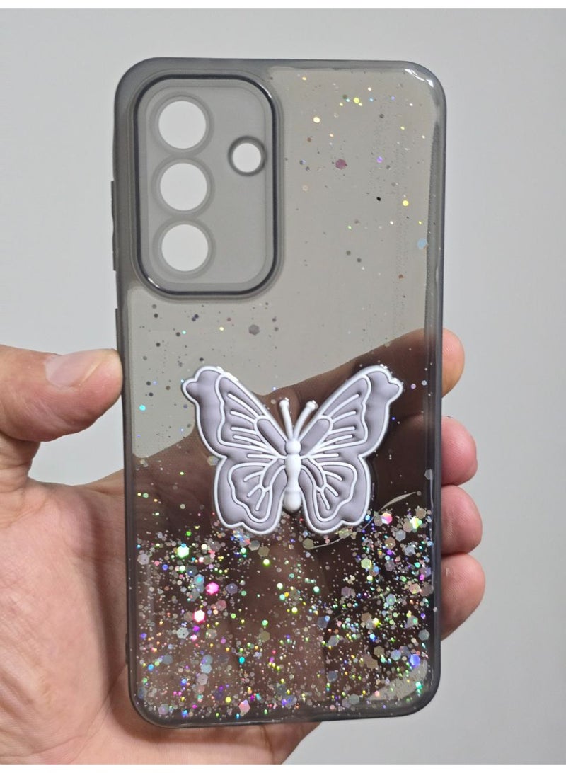 غطاء خلفي عليه فراشة متوافق مع هاتف سامسونج جلاكسي A56 - Image 1