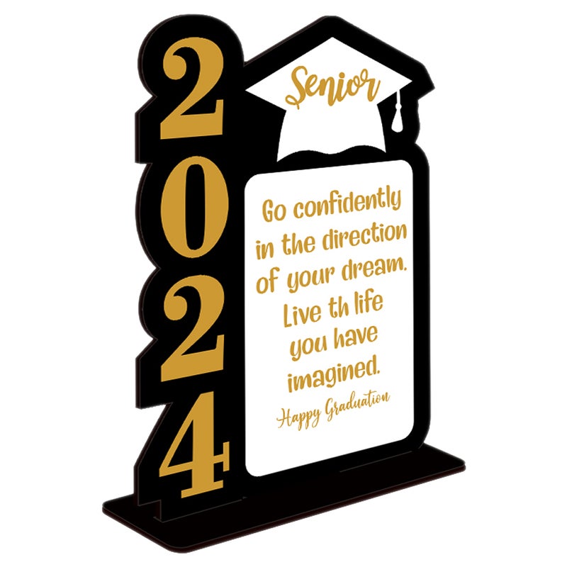 Graduation Table Centerpieces for Party, Festive Wooden Decorations, Elegant Event Signs - Image 1