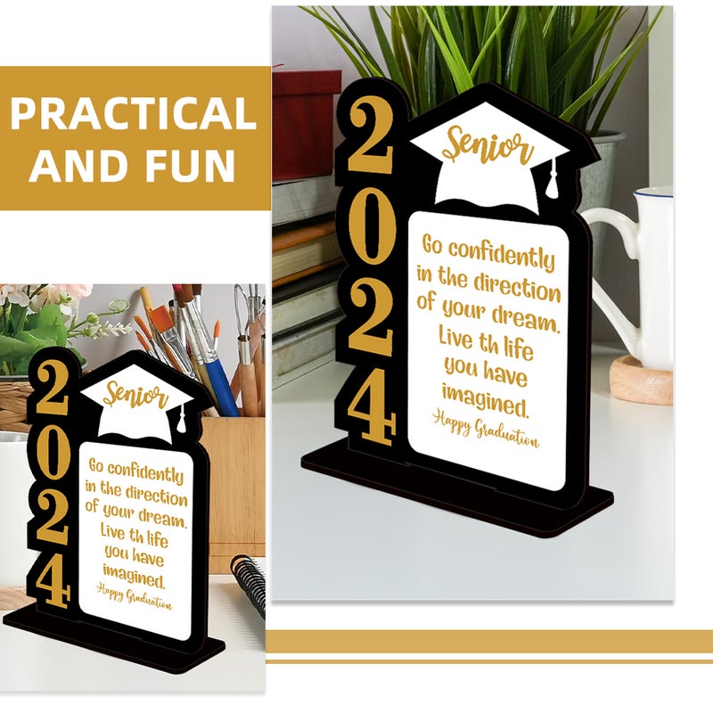 Graduation Table Centerpieces for Party, Festive Wooden Decorations, Elegant Event Signs - Image 3
