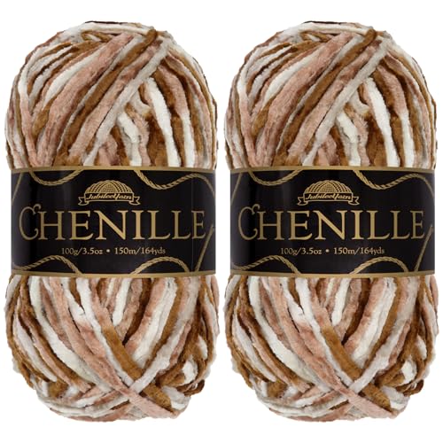 BambooMN JubileeYarn Chenille Yarn 100gSkein Worsted Polyester Lemuria 2 Skeins - Image 1