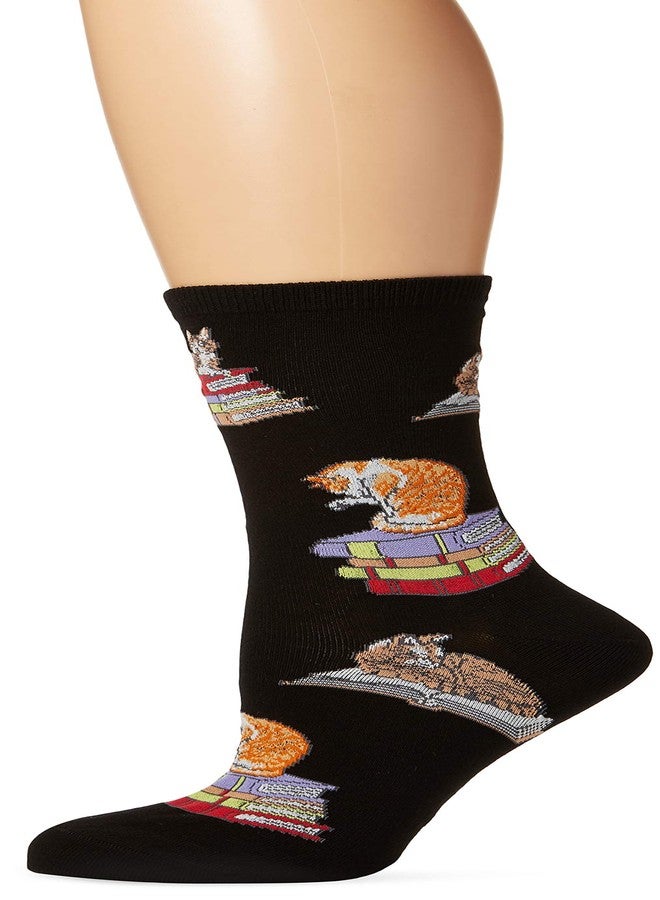 Socksmith Cats on Books Socks (Black)