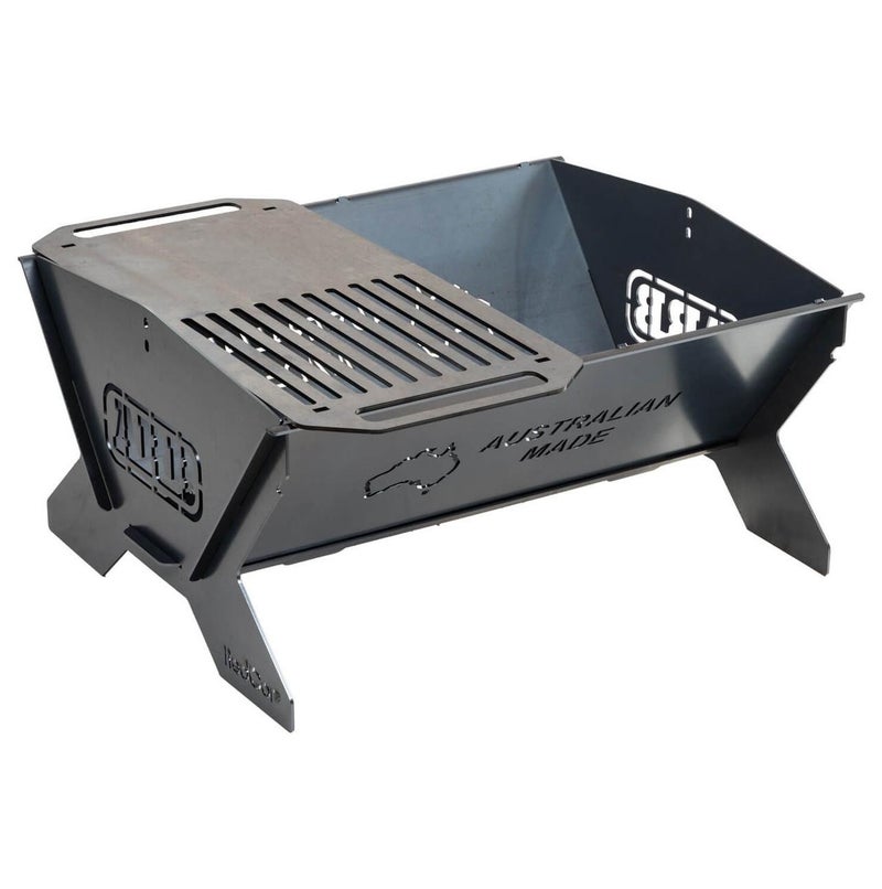 ARB Fire Pit 10500200 – Australian Made, Steel Outdoor Fire Pit, Collapsible Campfire, BBQ Cooker with Hotplate & Cooking Grill, Heavy Duty Portable Firepit for Camping, Overlanding, Backyard, Patio & 4x4 Adventures with Canvas Carry Bag - Image 1