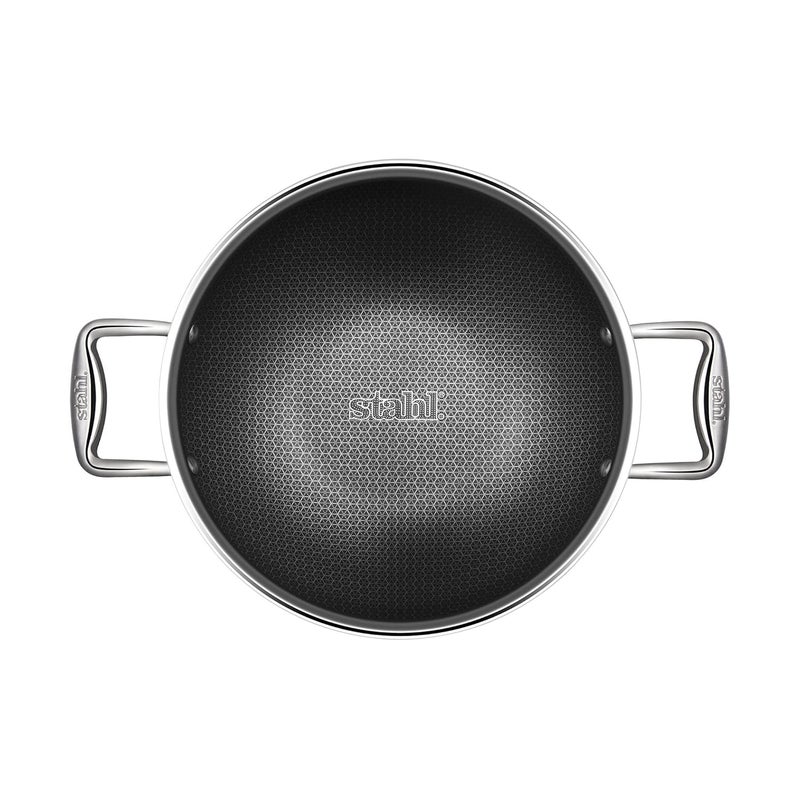 Stahl قدر هجين من الفولاذ المقاوم للصدأ ثلاثي الطبقات مع غطاء 6330 30 سم 51 لتر يخدم 9 أشخاص - Image 2