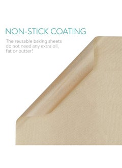 Navaris Set Of 3 Reusable Baking Sheets 13X16 Inches Parchment Paper For Baking Oven Durable Nonstick Baking Mats Reversible Baking Tray  - Image 3