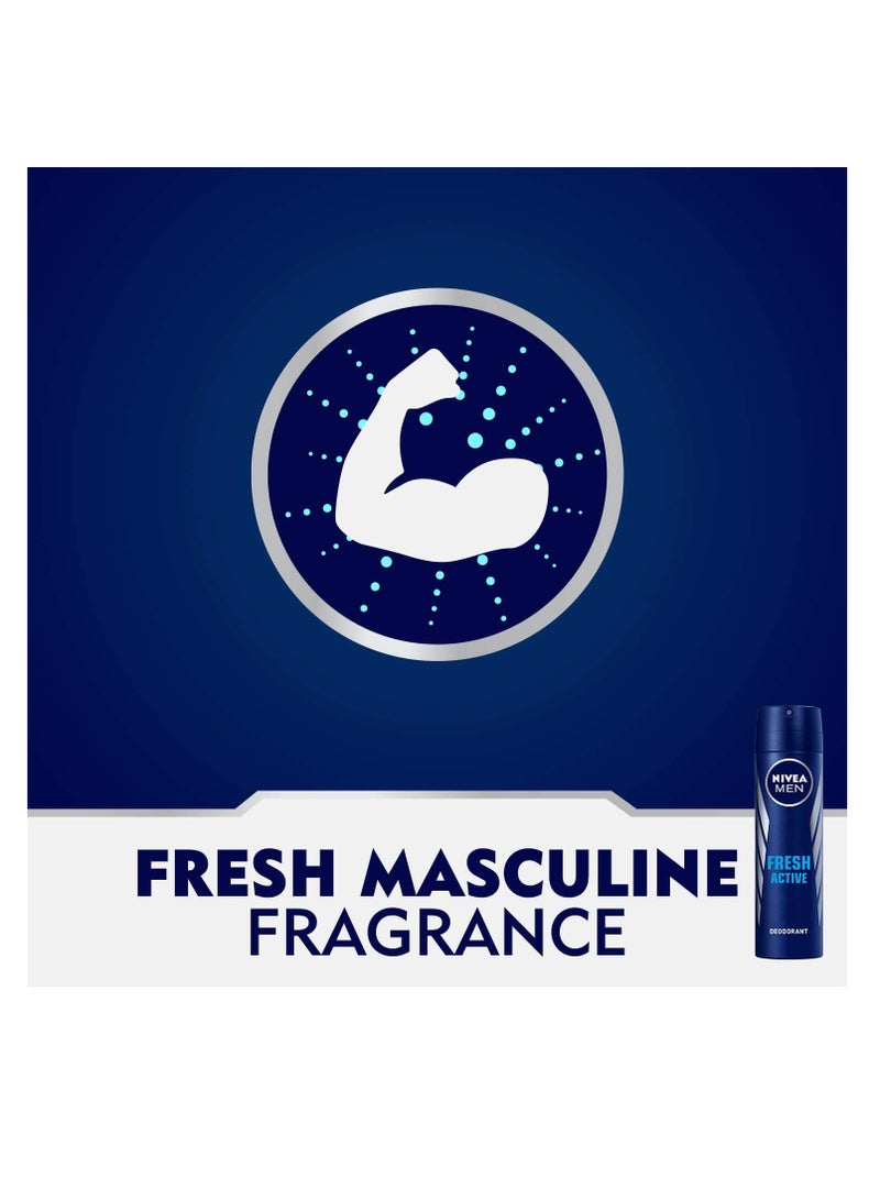 Nivea Nivea Men Fresh Active Deodorant Spray, 150 ml - Image 3