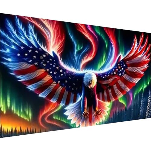 BOHADIY 5D Eagle Diamond Painting for Adults Large Size Amercia Eagle Diamond Painting Kits DIY Full Drill Diamond Art Kits for Adults Gem Painting Kit Animal for Home Wall Decor 275 X 157 Inch - Image 1