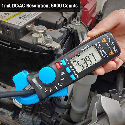 BSIDE DC Amp Clamp Meter 1mA Current True RMS Auto-Ranging 6000 Counts Digital Ammeter Hz Temperature Capacitance Live Check V-Alert Low Impedance Voltage Tester with Back Clip - Image 3