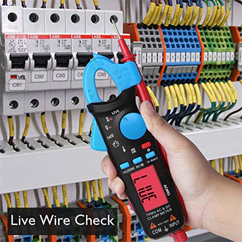 BSIDE DC Amp Clamp Meter 1mA Current True RMS Auto-Ranging 6000 Counts Digital Ammeter Hz Temperature Capacitance Live Check V-Alert Low Impedance Voltage Tester with Back Clip - Image 5