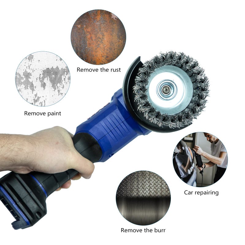 SALI 6 Pack Wire Cup Brush, 4 Inch Twisted Knotted Cup Brush for Grinders, with 5/8-11 Inch Arbor for Heavy Cleaning Rust, Stripping and Abrasive, for Angle Grinder - Image 4