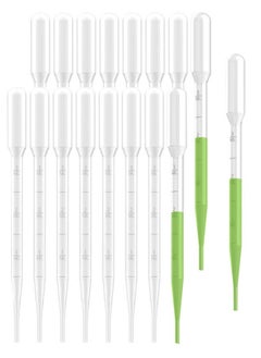 Generic 100PCS 3ML Pipettes, Disposable Pasteur Pipette, Eye Dropper, Plastic Liquid Droppers for Essential Oils, Graduated, Dispensing, Measuring, Watering, Interval 0.5ml, Clear  - Image 1