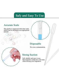 Generic 100PCS 3ML Pipettes, Disposable Pasteur Pipette, Eye Dropper, Plastic Liquid Droppers for Essential Oils, Graduated, Dispensing, Measuring, Watering, Interval 0.5ml, Clear  - Image 3