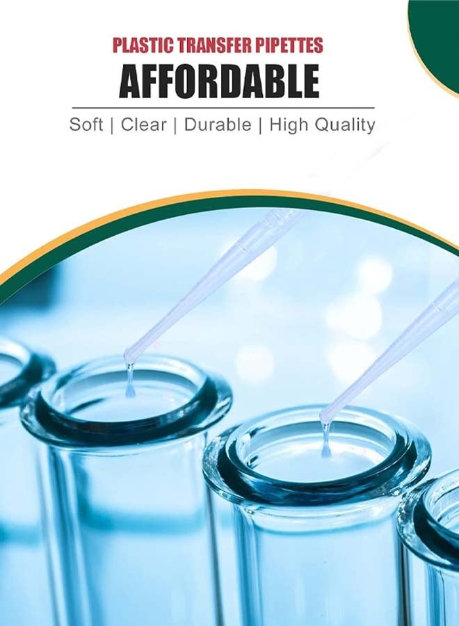 100 قطعة ماصات 3 مل، ماصة باستور للاستعمال مرة واحدة، قطارة للعين، قطارات سائلة بلاستيكية للزيوت العطرية، متدرجة، توزيع، قياس، سقاية، فاصل زمني 0.5 مل، شفاف - Image 4