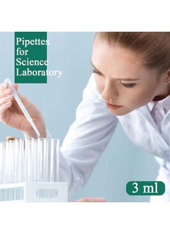 Generic 100PCS 3ML Pipettes, Disposable Pasteur Pipette, Eye Dropper, Plastic Liquid Droppers for Essential Oils, Graduated, Dispensing, Measuring, Watering, Interval 0.5ml, Clear  - Image 5