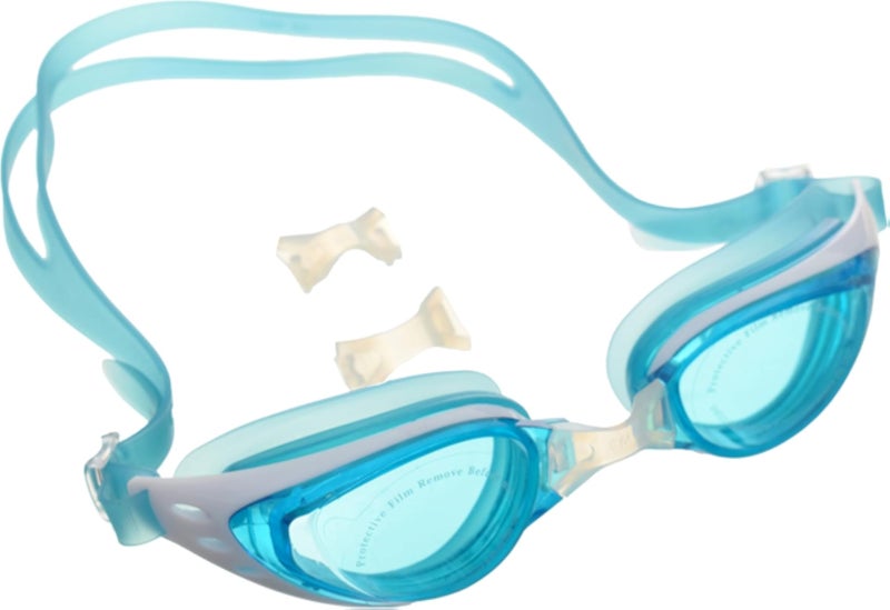 Silicone Swim Goggles with Nose Plugs - Milk