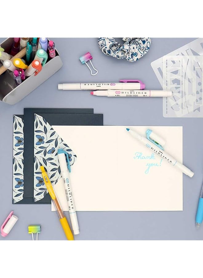 ZEBRA Pen Journaling Set Includes 7 Mildliner Highlighters And 7 Clip Retractable Gel Ink Pens Assorted Colors 14 Pack  - Image 5
