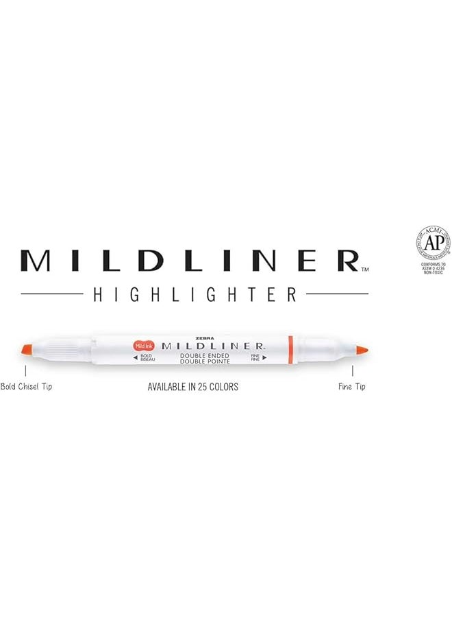 ZEBRA Pen Journaling Set Includes 7 Mildliner Highlighters And 7 Clip Retractable Gel Ink Pens Assorted Colors 14 Pack  - Image 4