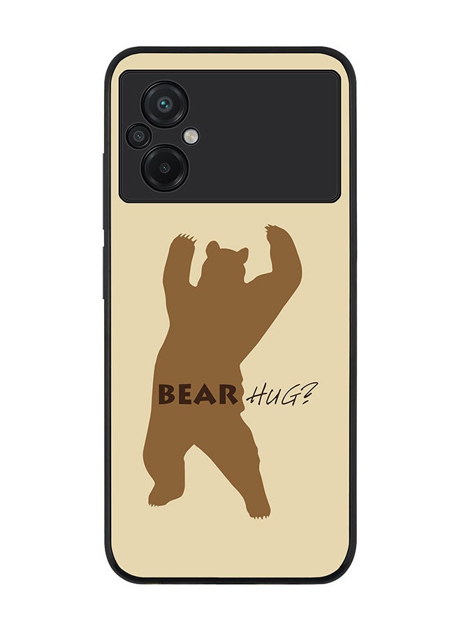 Stylizedd Rugged Black edge case for Xiaomi Poco M5 Slim fit Soft Case Flexible Rubber Edges Anti Drop TPU Gel Thin Cover - Bear Hug - Image 1