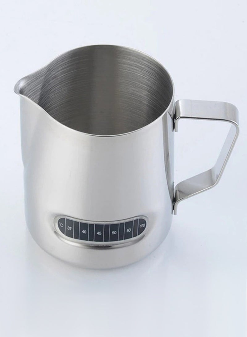 ISHWAZ Milk Frothing Milk Jug Steaming Pitcher Milk Cup With Thermometer Temperature Display For Home Office Outdoor And Coffee Shops - Image 5