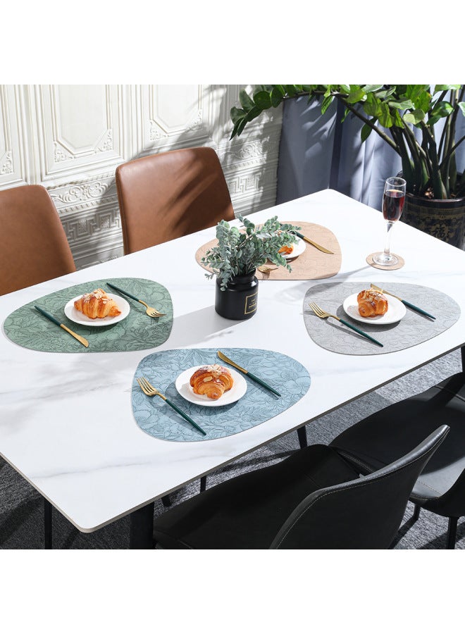 Leather Placemat Double-sided Waterproof Oil-proof Heat Insulation Mat Dining Table Food Mat Hotel Non-slip Placemat Dining Table Premium Sense-Color:Gray-Specifications:Anti-slip Upgraded Model - Image 3