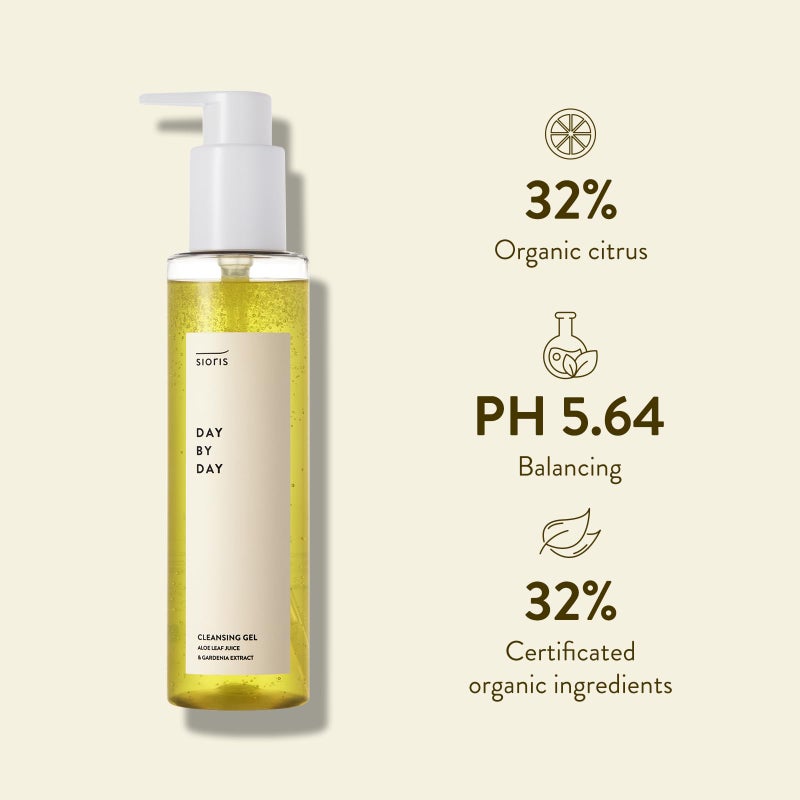 SIORIS day by day cleansing gel 5.07fl.oz, organic citrus water and sugar beet, remove makeup residue with 5.64ph formula and hydrating cleansing gel for sensitive skin - Image 2