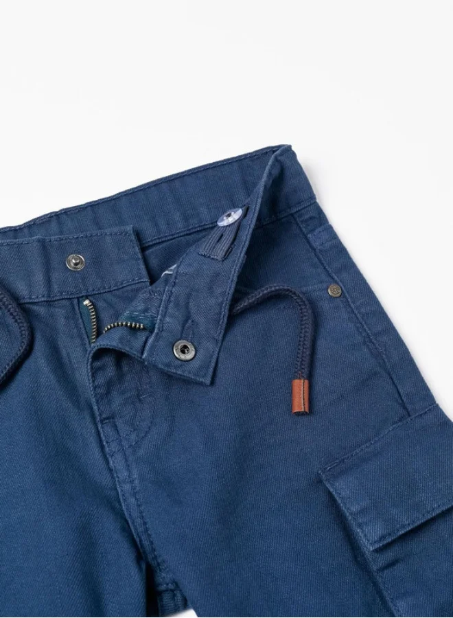 Zippy Twill Shorts with Cargo Pockets for Boys 'Midi', Dark Blue
