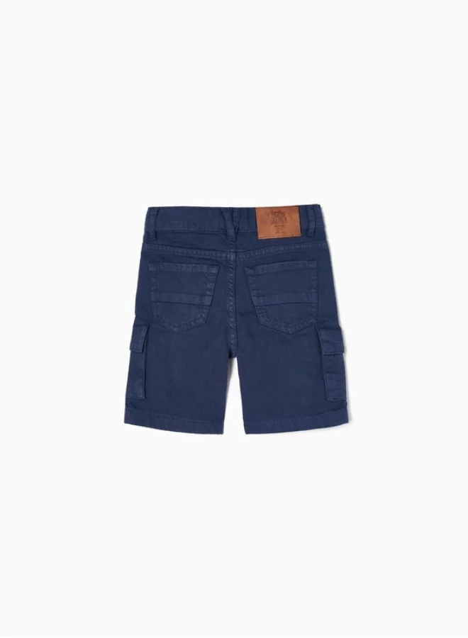 Zippy Twill Shorts with Cargo Pockets for Boys 'Midi', Dark Blue