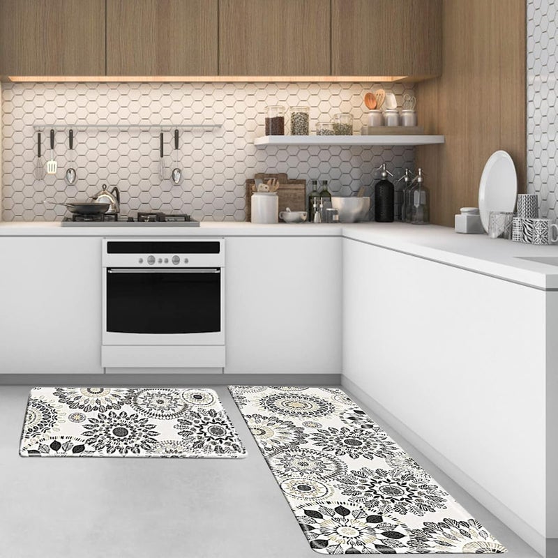 Sofort Kitchen Mat, Cushioned Anti Fatigue Kitchen Rug Set, 2 Pieces Non Slip Waterproof Kitchen Mats for Floor, Comfort Heavy Duty Standing Mat for Kitchen, Laundry, Sink, Office, Desk - Image 3
