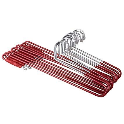 ROLLYWARE [10-Pack] ROLLYWARE Saree Hanger with Lockable Technology- Premium Non-Slip Stainless Steel Hanger for Sarees, Pants, Trouser, Velvet, Scarfs & Other Clothes - Image 1