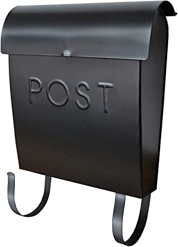 NACH Mailboxes for Outside Wall Mount, 12 x 11.2 x 4.5 inch, Black Mailbox, Waterproof Mailbox with Outdoor Newspaper Holder - The Euro Mailbox - Image 1