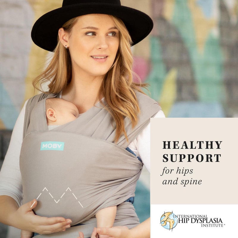 Moby Baby Wrap Carrier Classic for Newborns to Toddlers (8-33lbs), Infant Sling Carrier, Lightweight & Hands Free Design, Adjustable for All Body Types (Stone Grey) - Image 3