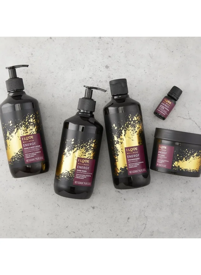 I LOVE I Love Wellness Hand & Body Lotion Energy | 500ml | Citrus-Infused Moisturizer | Vegan, Sulfate-Free & Energizing for Daily Use