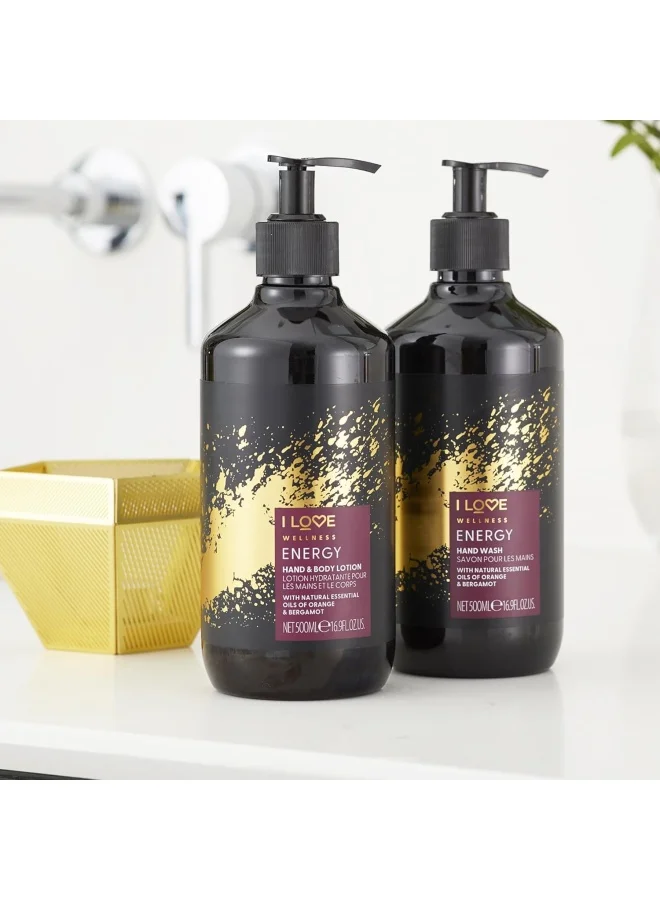 I LOVE I Love Wellness Hand & Body Lotion Energy | 500ml | Citrus-Infused Moisturizer | Vegan, Sulfate-Free & Energizing for Daily Use