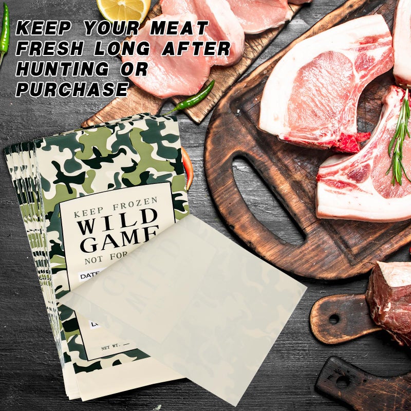 UQM 280 Pack Wild Game Meat Bags for Freezer, 2 Lb Larger Ground Meat Bags, Wild Game Meat Bag to Protect Your Meat from Freezer Burn, Camouflage - Image 2
