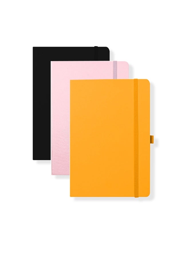 3 Pcs Mini Leather Pocket Notebook 95×145mm Small Hardcover Notebook 100 Sheets Hardcover Mini Notepad Tiny Lined Journal for Office Home School Writing Supply - Image 1