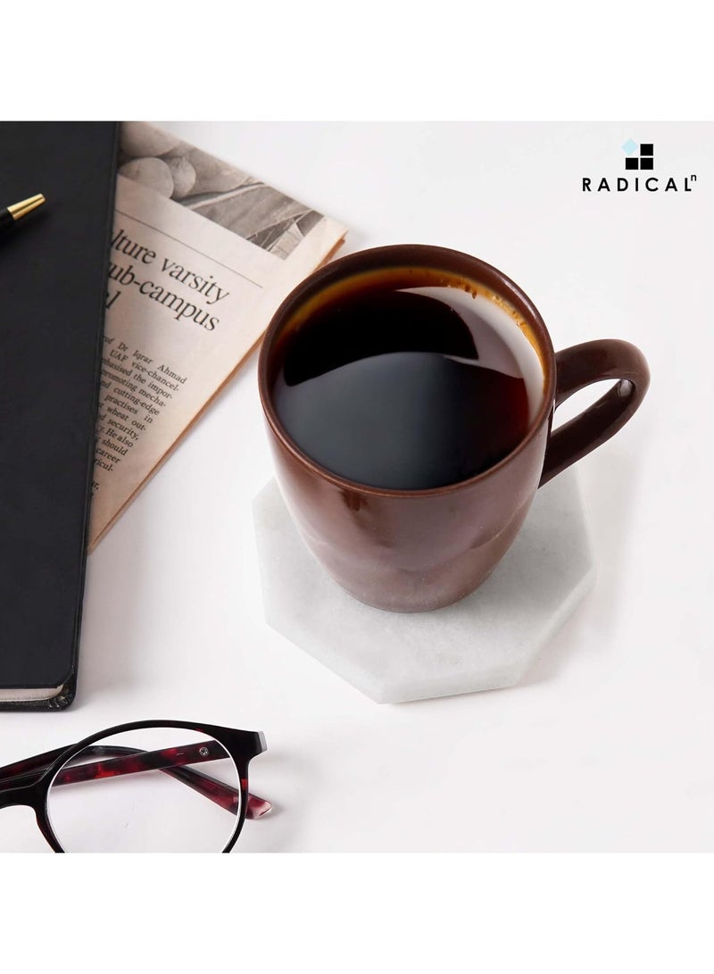 RADICALn Set of 6 White Marble Drink Coasters | Star Shape | Handmade Table & Home Décor - Image 2