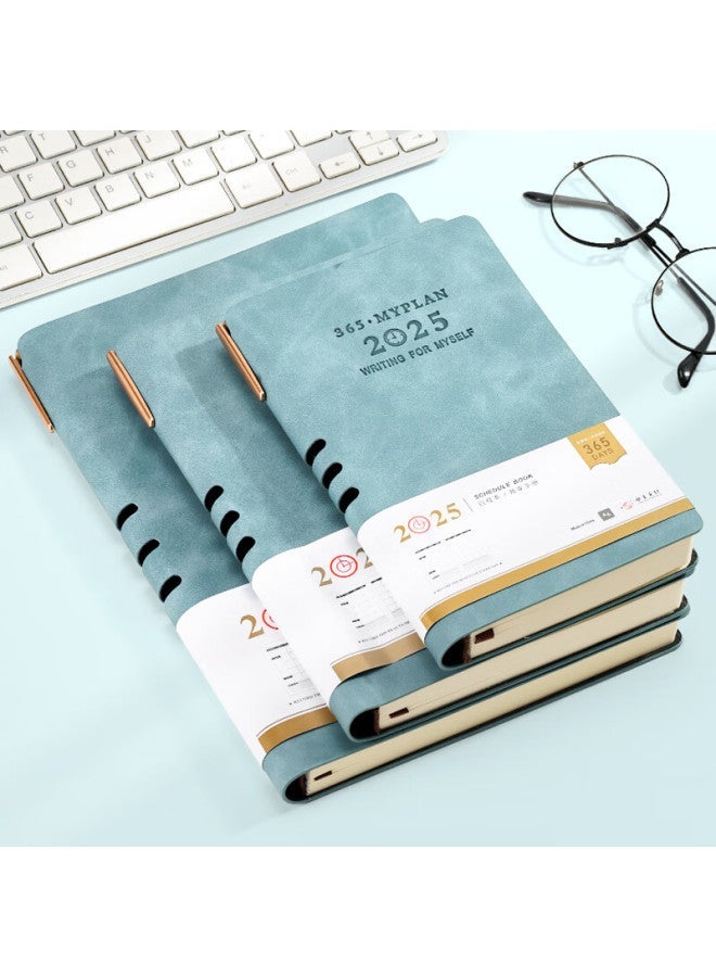 Shen Shi دفتر تخطيط عام 2025 بحجم B5، 352 صفحة، دليل كفاءة العمل، قابل للتخصيص، لون أزرق سماوي - Image 4