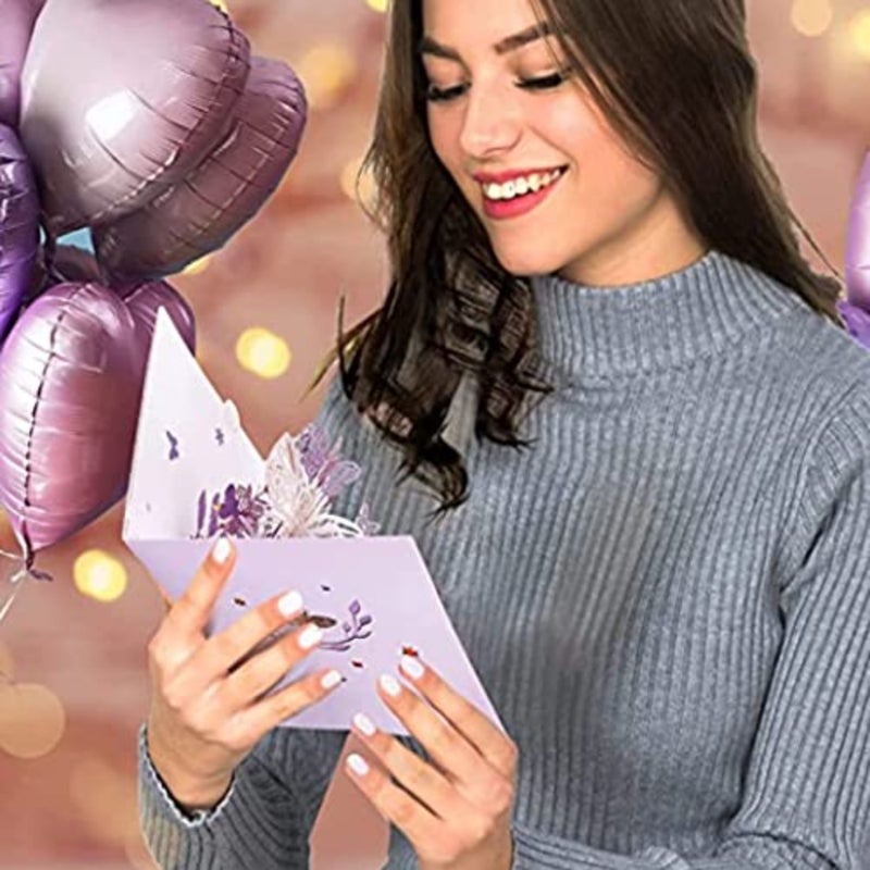 Greeting Card, 3D Card, Pop Up, Romantic Theme, Anniversary for Wife Girlfriend Mother, Birthday and Spring Card, Season's Greetings Flying Butterfly - Image 2