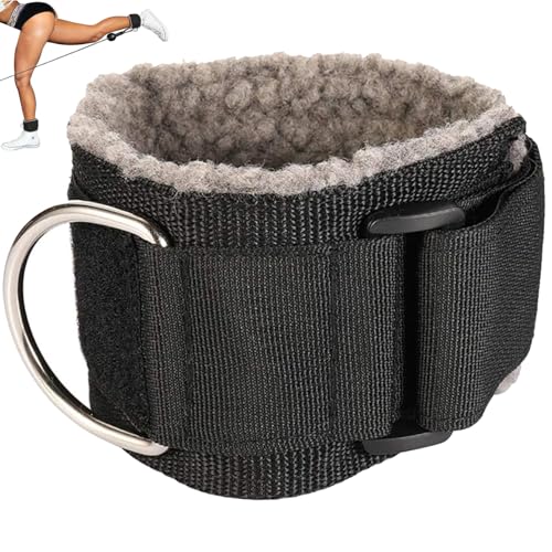MOOCY Gym Ankle Straps for Cable Machines Attachment, Adjustable Ankle Cuffs for Cable Machine, fluff Padded Cable Ankle Strap for Kickbacks and Glute Workouts, Leg Straps for Working Out (Dark Grey - Image 1