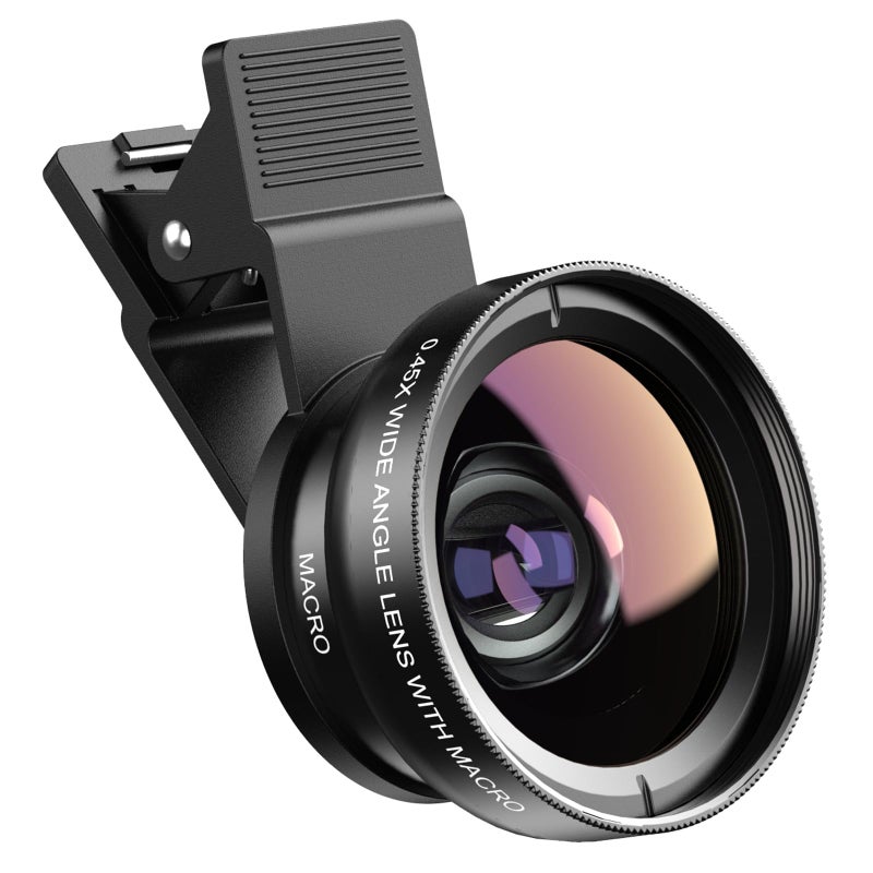 Apexel Phone Camera Lens 2 in 1 Cell Phone Clipon Lens Kit 045X Wide Angle Lens 140 125X Macro Lens Clipon iPhone Lens for iPhone Samsung and Most of Android Smartphone - Image 3