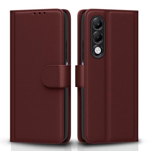 Pikkme Flip Cover for Oppo K13x 5G | Leather Finish | Shockproof with Card Pockets & Wallet Stand | Ultimate Protection Case(Brown) - Image 1